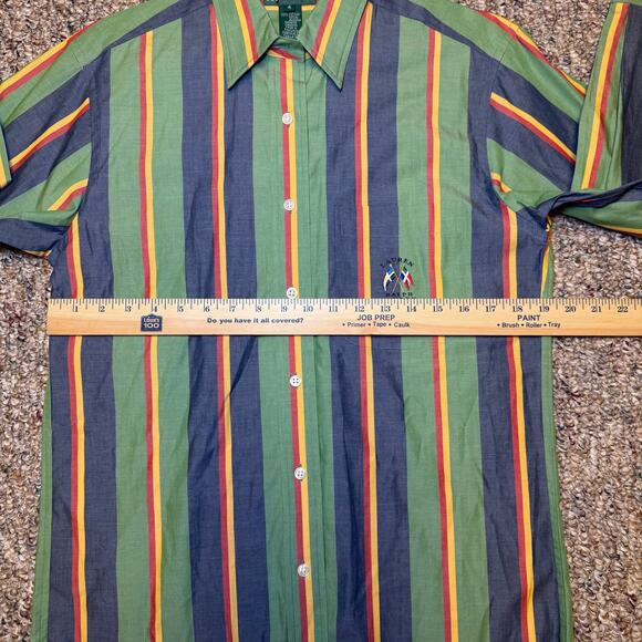 Vintage Lauren Ralph Lauren Womens Size 4 Flag Logo Striped Button Up Shirt - Picture 5 of 6